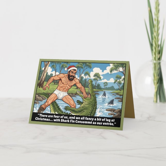 Funny Australian Christmas Karte (Vorderseite)