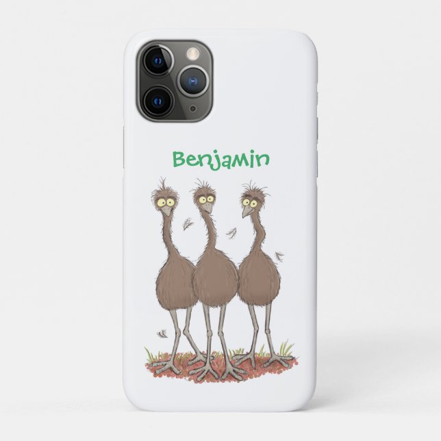 Funny Australian emu trio Cartoon Illustration Case-Mate iPhone Hülle (Rückseite)