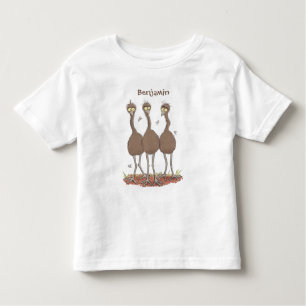 Funny Australian emu trio Cartoon Illustration Kleinkind T-shirt