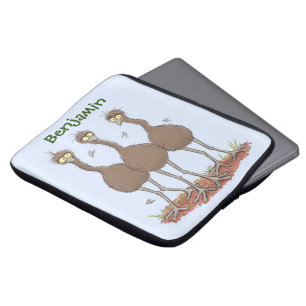 Funny Australian emu trio Cartoon Illustration Laptopschutzhülle