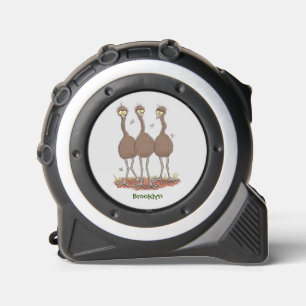 Funny Australian emu trio Cartoon Illustration Maßband