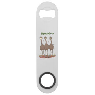 Funny Australian emu trio Cartoon Illustration Speed Flaschenöffner