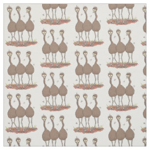 Funny Australian emu trio Cartoon Illustration Stoff