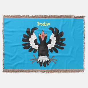 Funny Australian Magpie Cartoon Illustration Decke