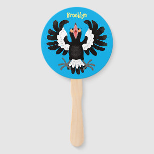 Funny Australian Magpie Cartoon Illustration Fächer