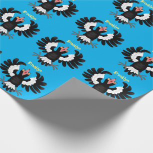 Funny Australian Magpie Cartoon Illustration Geschenkpapier