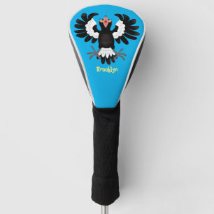 Funny Australian Magpie Cartoon Illustration Golf Headcover