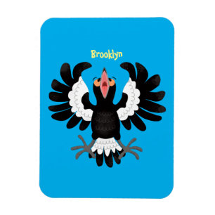 Funny Australian Magpie Cartoon Illustration Magnet