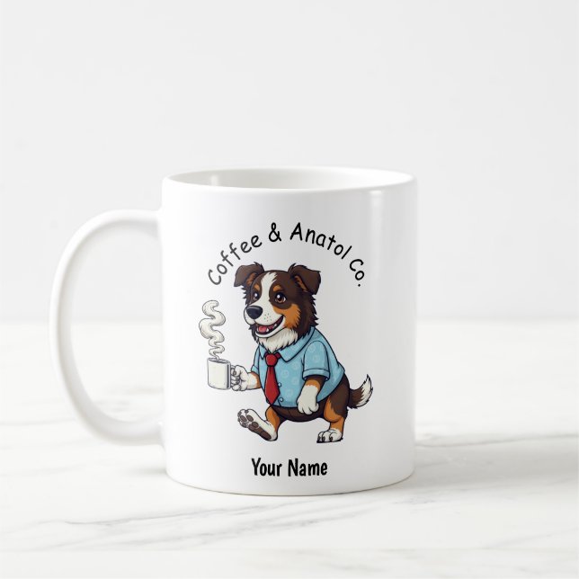 Funny Australian Shepherd Dog Business Suit Coffee Kaffeetasse (Links)