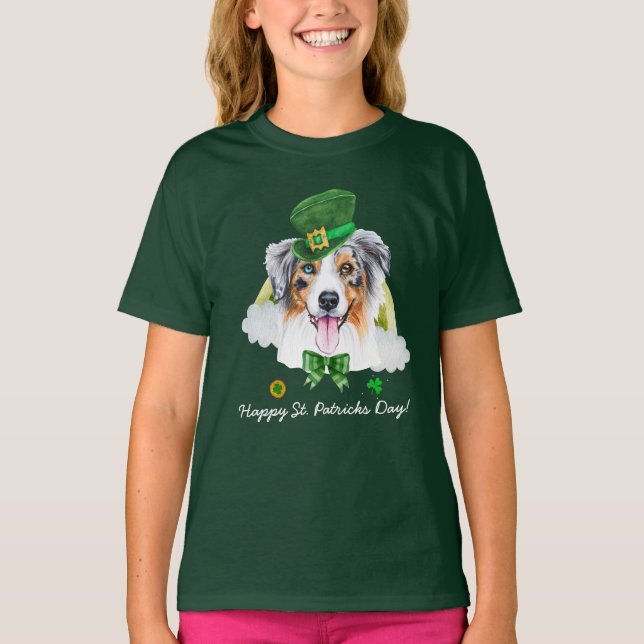 Funny Australian Shepherd Gold St Patricks Day T-Shirt (Vorderseite)