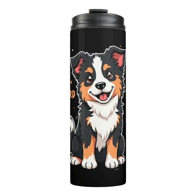 Funny Australian Shepherd Mama Gifts Aussie Yes I  Thermosbecher (Vorderseite)