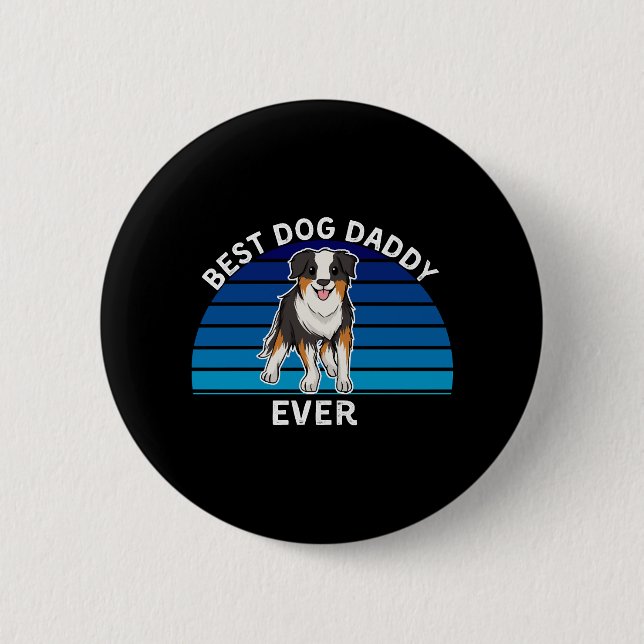 Funny Australian shepherdog best dog dad jemals Button (Vorderseite)