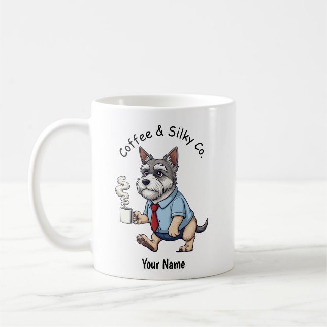 Funny Australian Silky Terrie Business Suit Coffee Kaffeetasse (Links)