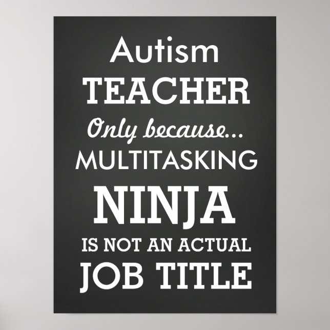 Funny Autisan Special Needs Teacher Poster (Vorne)