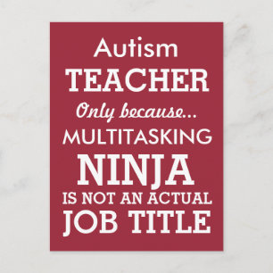 Funny Autisan Special Needs Teacher Postkarte