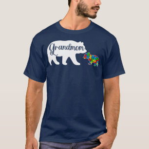 Funny Autism Awarenes GrandMom Bear Familie Autist T-Shirt
