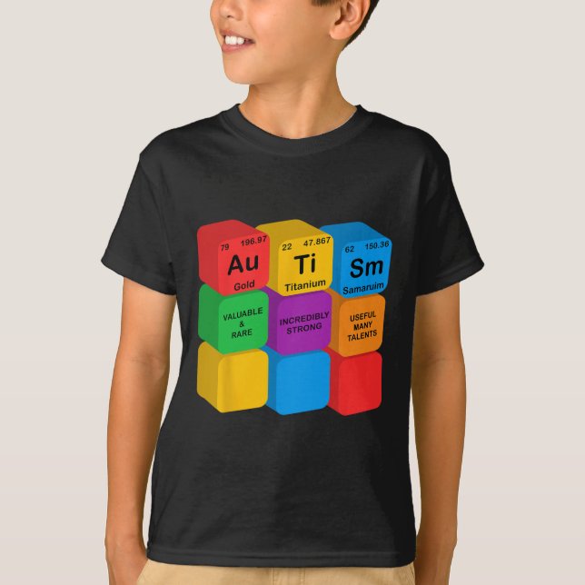 Funny Autism Awareness Elements Periodic Table Che T-Shirt (Vorderseite)