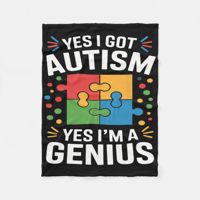 Funny Autism Awareness Kids Autistic Puzzle Autism Fleecedecke (Vorderseite)