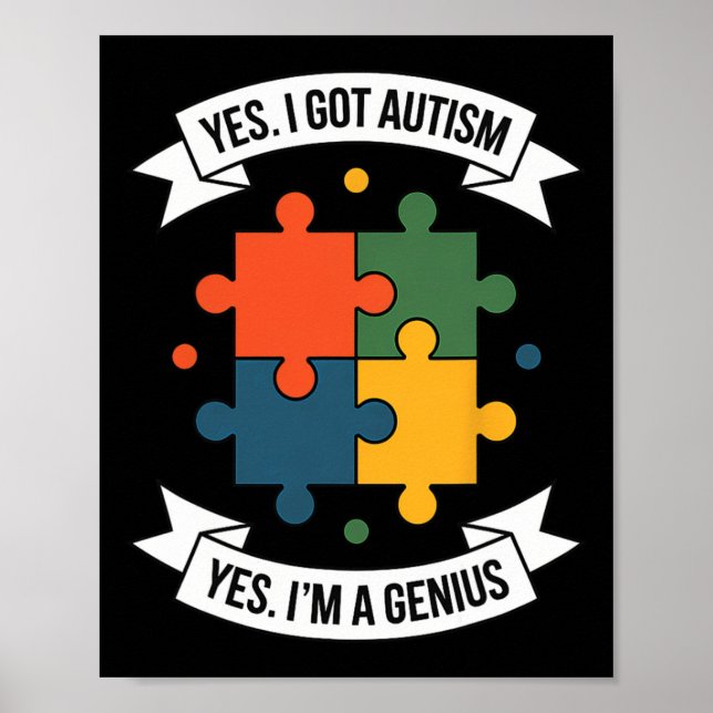 Funny Autism Awareness Kids Autistic Puzzle Autism Poster (Vorne)