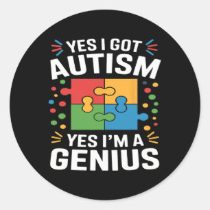 Funny Autism Awareness Kids Autistic Puzzle Autism Runder Aufkleber