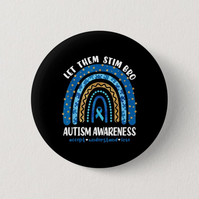 Funny Autism Awareness Month Just Lass ihnen Stim  Button (Vorderseite)
