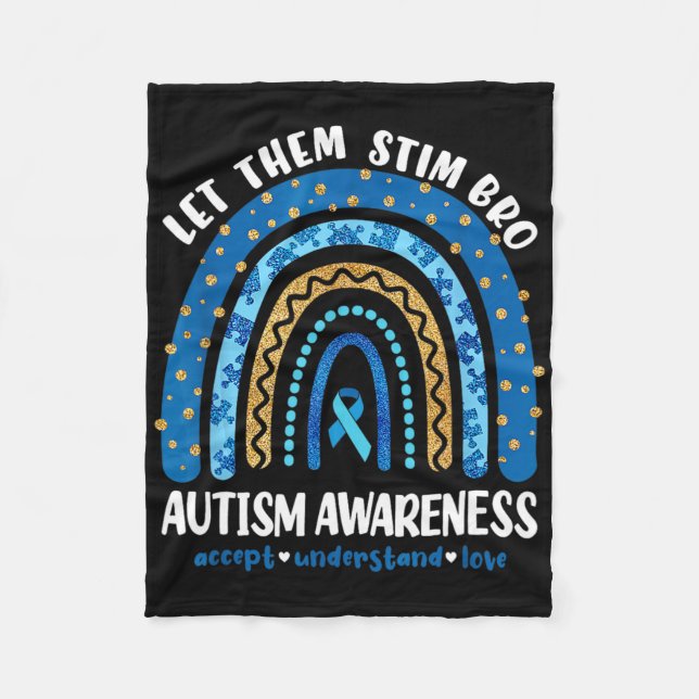 Funny Autism Awareness Month Just Lass ihnen Stim  Fleecedecke (Vorderseite)