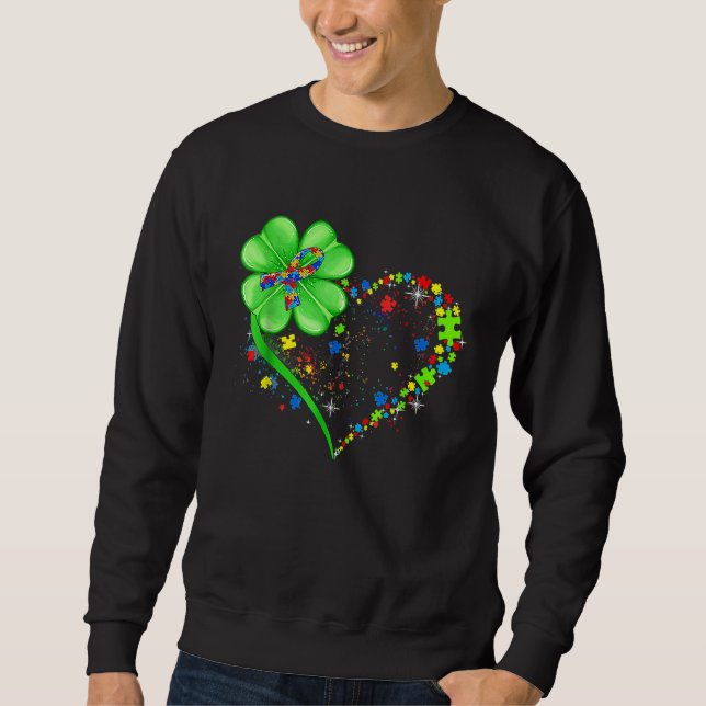Funny Autism Awareness St Patricks Day Clover Auti Sweatshirt (Vorderseite)