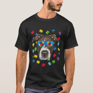 Funny Autism Pitbull Dog Puzzle Sonnenbrille Boys  T-Shirt