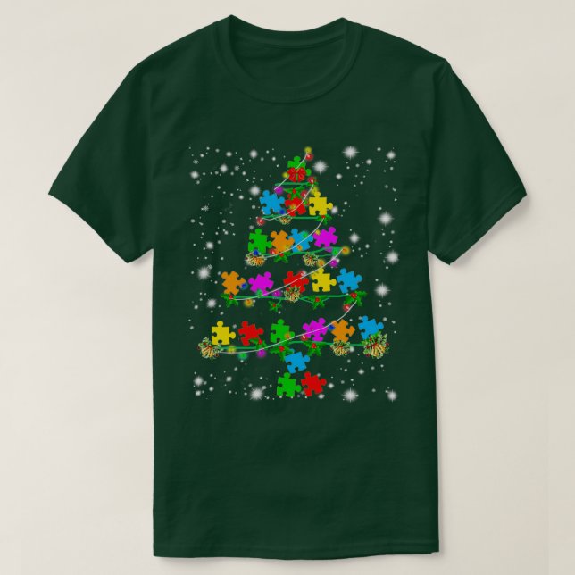 Funny Autism Weihnachtsbaum Dekoration Geschenk T-Shirt (Design vorne)