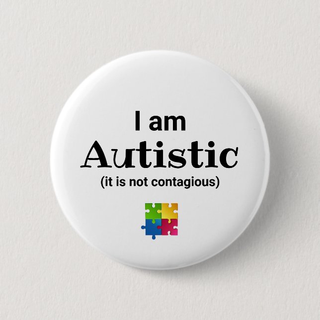 Funny Autismus Awareness | ASD Button (Vorderseite)