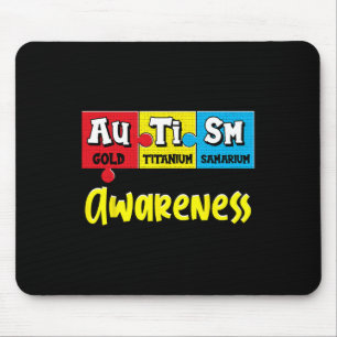 Funny Autismus Bewusstsein Puzzle Chemical Periodi Mousepad
