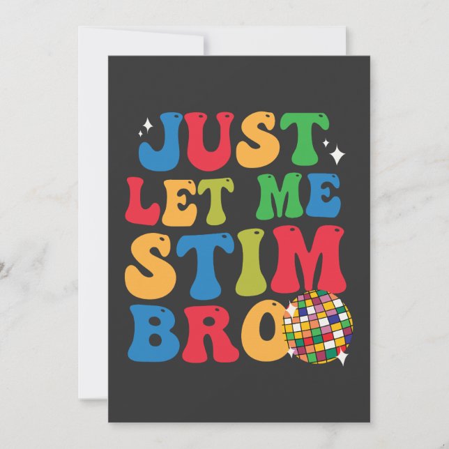 Funny Autistic Autismus Awareness Lass Me Stim Einladung (Vorderseite)