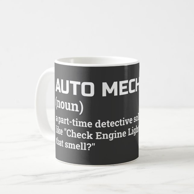 Funny Auto Mechanic Coffee Cup Kaffeetasse (Vorderseite Links)