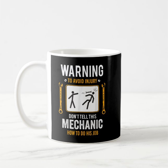 Funny Auto Mechanic Geschenk für Männer Warnung zu Kaffeetasse (Links)