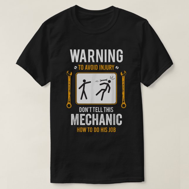 Funny Auto Mechanic Geschenk für Männer Warnung zu T-Shirt (Design vorne)