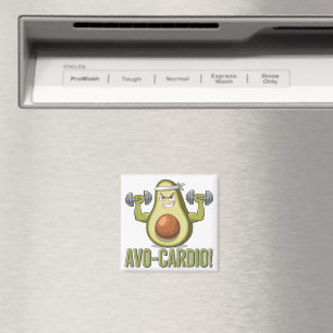 Funny Avo-Cardio Avocado Fitness Design Magnet