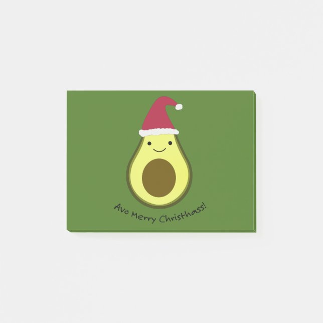 Funny Avo Merry Christhass Avocado Pun Post-it Klebezettel (Vorderseite)