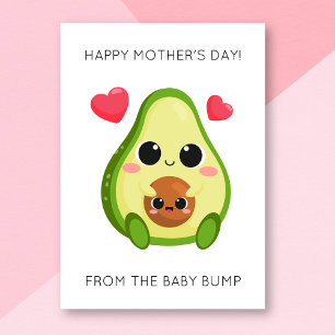Funny Avocado Baby Bump Muttertagskarte Karte