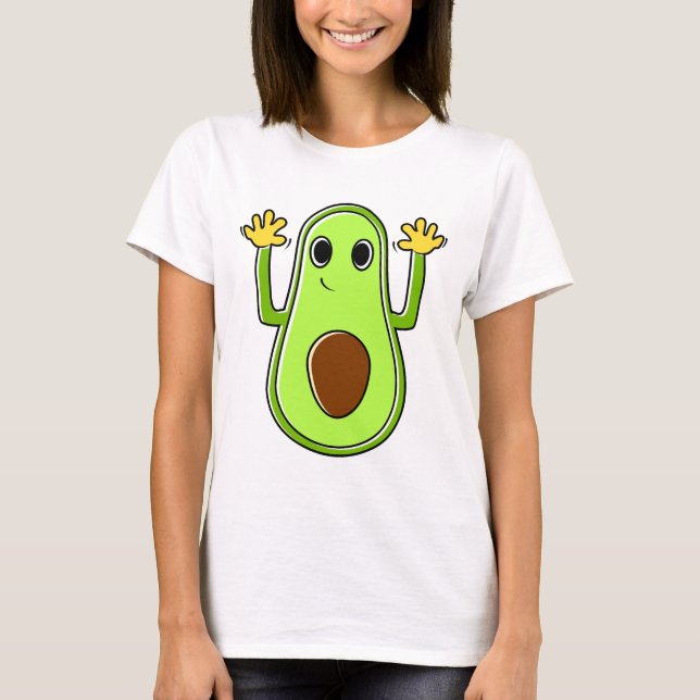 Funny Avocado Cartoon Illustration T-Shirt (Vorderseite)