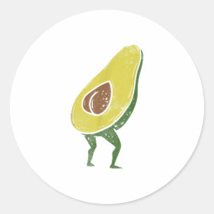 Funny Avocado Hintern Seed Vegan Guacamole TShirt Runder Aufkleber