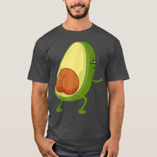Funny Avocado Hintern Squating Glute Workout Niedl T-Shirt