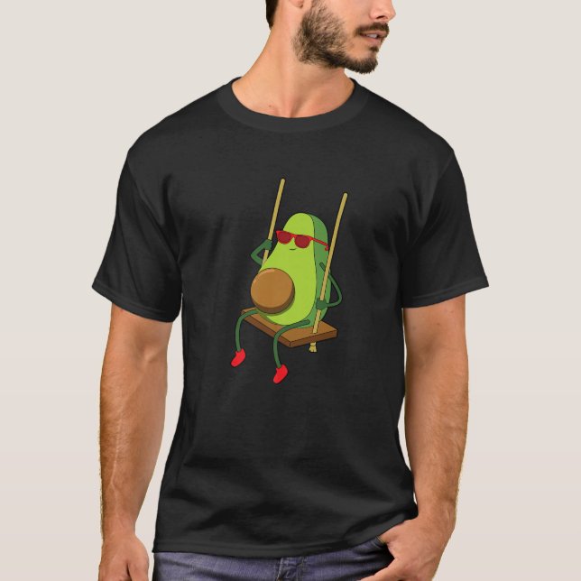 Funny Avocado On a Swing - Avocado - Swinging - Hu T-Shirt (Vorderseite)