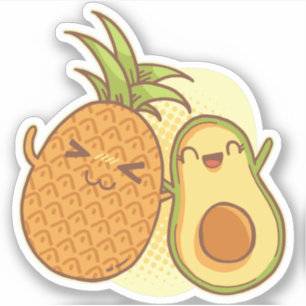 Funny Avocado Pineaple BESTE FREUNDIN Kawaii Aufkleber