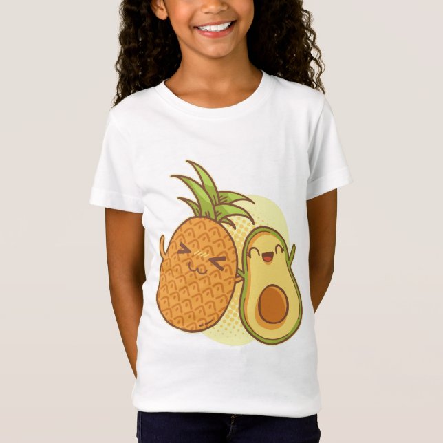 Funny Avocado Pineaple BESTE FREUNDIN Kawaii T-Shirt (Vorderseite)