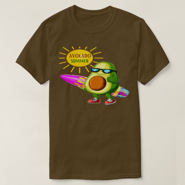Funny Avocado Surfavocado Sommer T-Shirt (Design vorne)