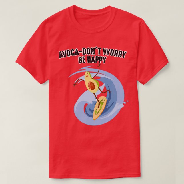 Funny Avocado Surfdesign für Avocado Liebhaber von T-Shirt (Design vorne)