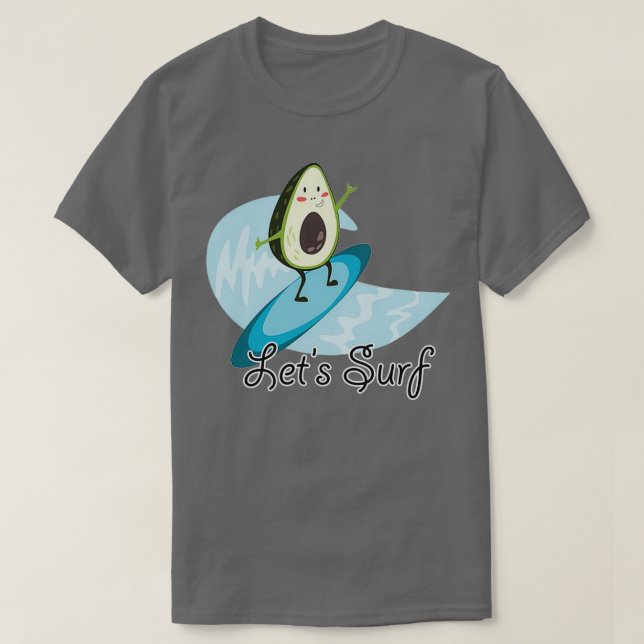 Funny Avocado Surfdesign für Avocado Liebhaber von T-Shirt (Design vorne)
