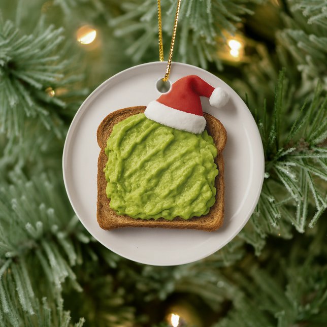 Funny Avocado Toast – Personalized Xmas Gift Keramik Ornament (Baum)