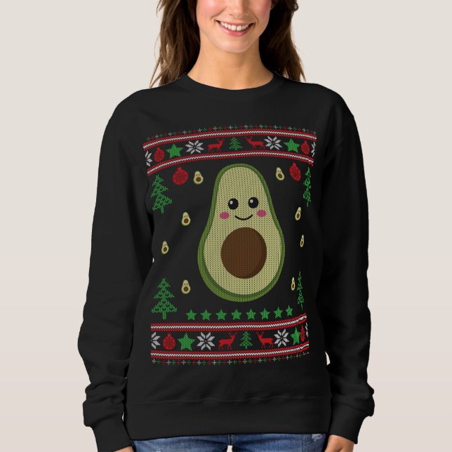 Funny Avocado Ugly Christmas Sweater Fruit Lover G Sweatshirt (Vorderseite)