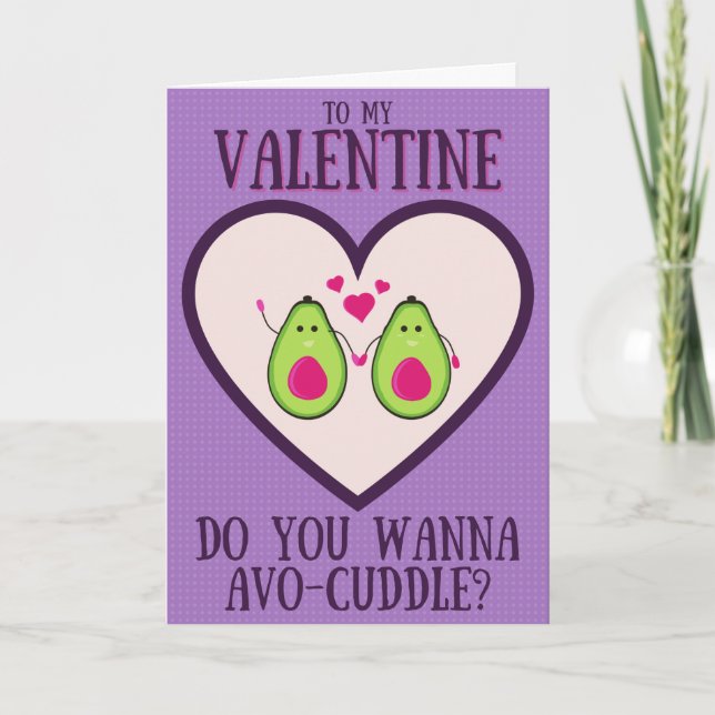 Funny Avocado Valentine Card Karte (Vorderseite)